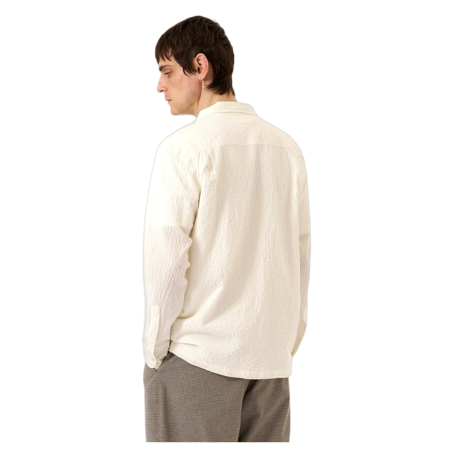 Camicia Universal Works Attendant Shirt Arten Seersucker - Ecru
