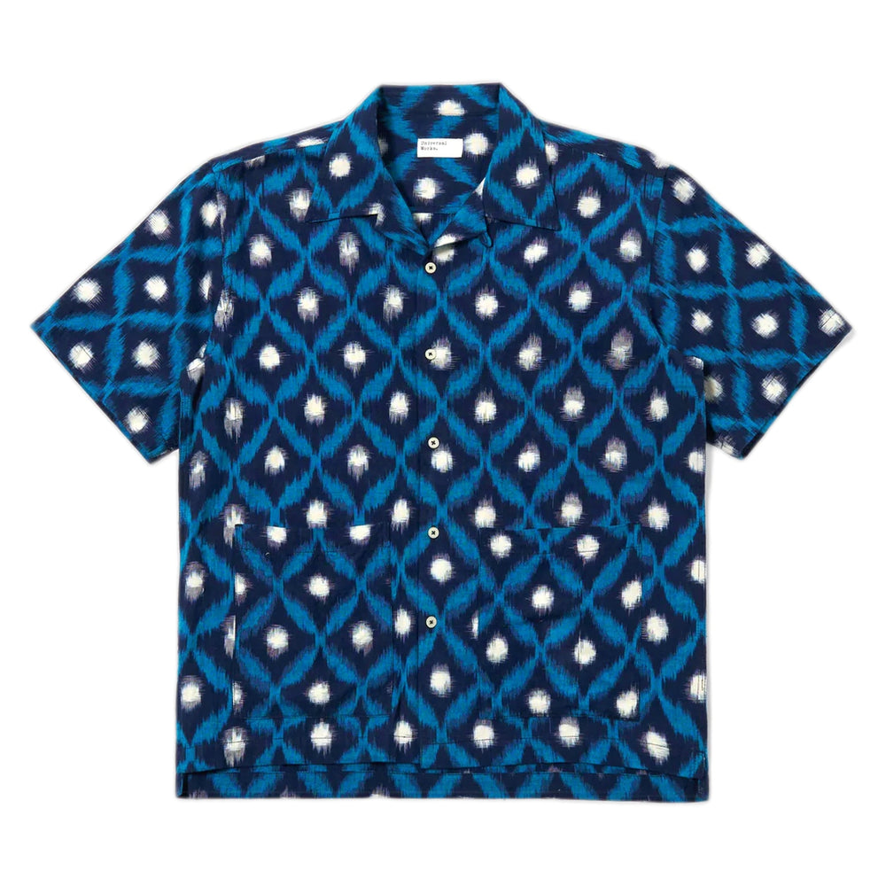 Camicia Universal Works Deck Shirt Diamond Ikat - Indigo