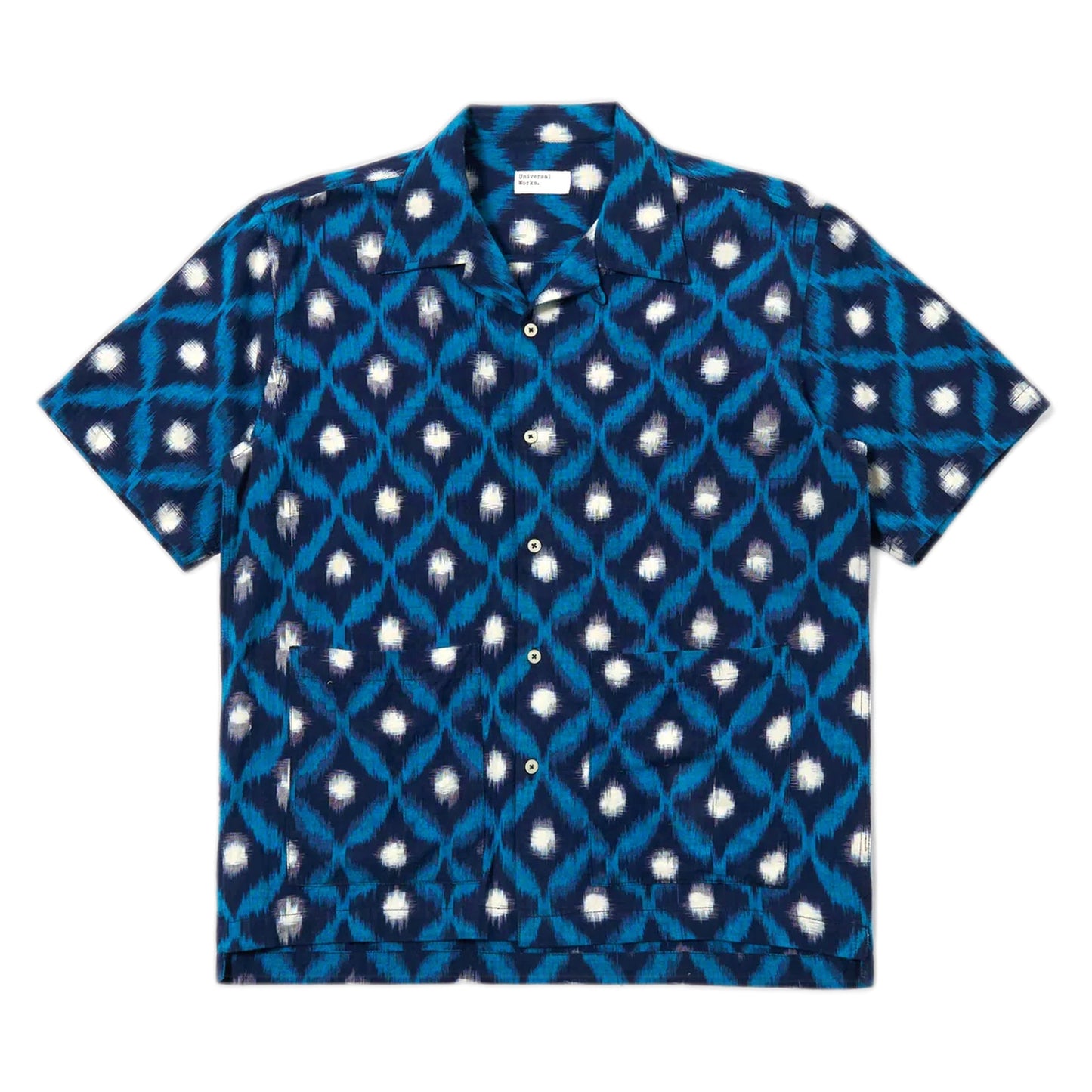 Camicia Universal Works Deck Shirt Diamond Ikat - Indigo