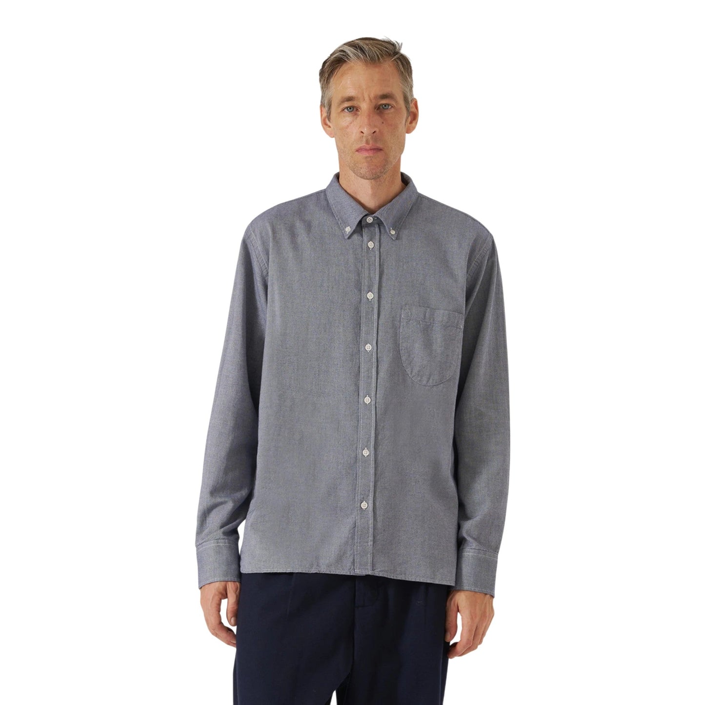 Camicia Universal Works Lazy Day Shirt Neptune Cotton - Navy - Camicie di Universal Works | Francis Concept