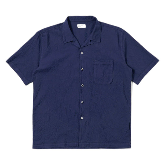 Camicia Universal Works Road Shirt Arten Seersucker - Navy - Camicie di Universal Works | Francis Concept