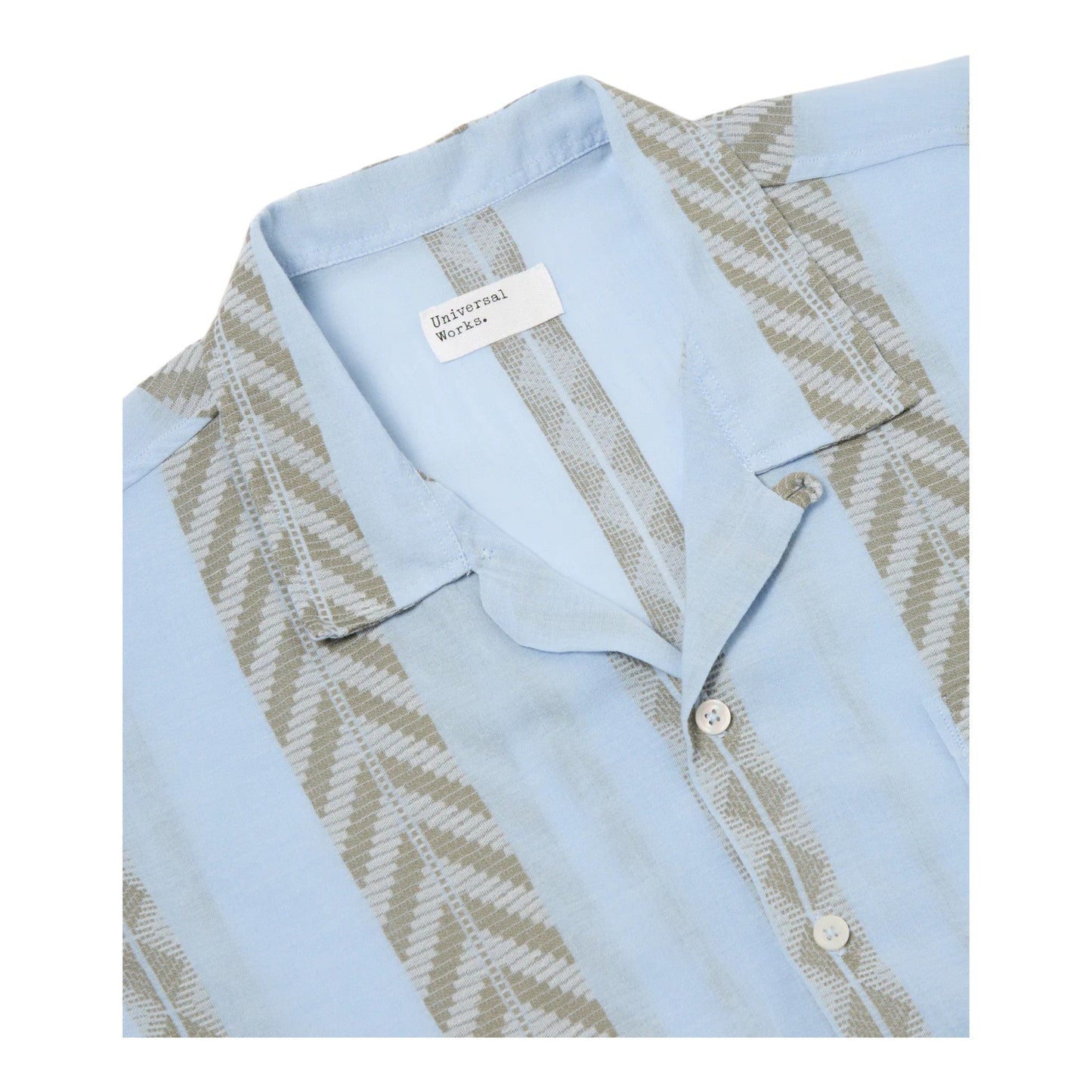 Camicia Universal Works Road Shirt Hendrix Beach Stripe - Pale Blue - Camicie di Universal Works | Francis Concept