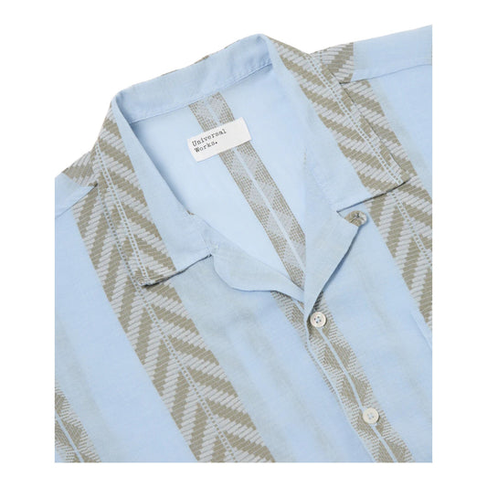 Camicia Universal Works Road Shirt Hendrix Beach Stripe - Pale Blue - Camicie di Universal Works | Francis Concept