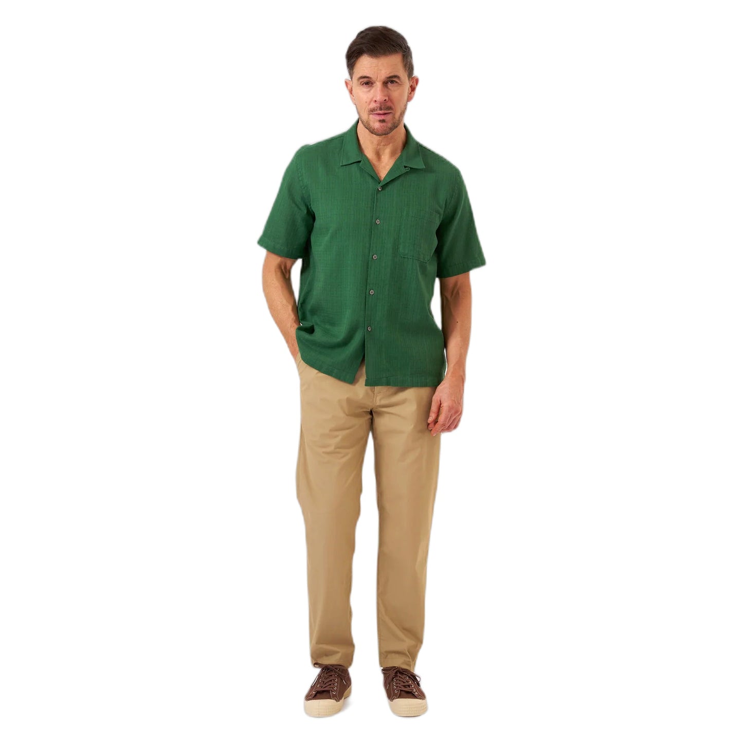 Camicia Universal Works Road Shirt Letts Cotton - Green-Francis Concept