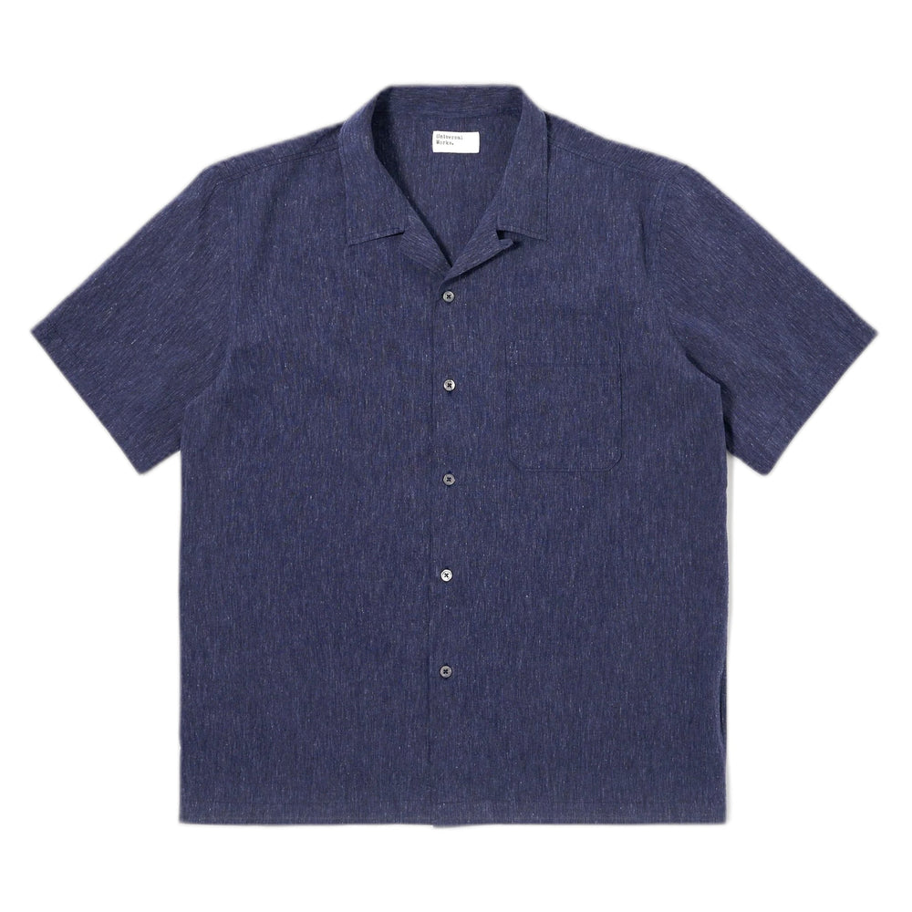 Camicia Universal Works Road Shirt Sido Linen Mix - Navy