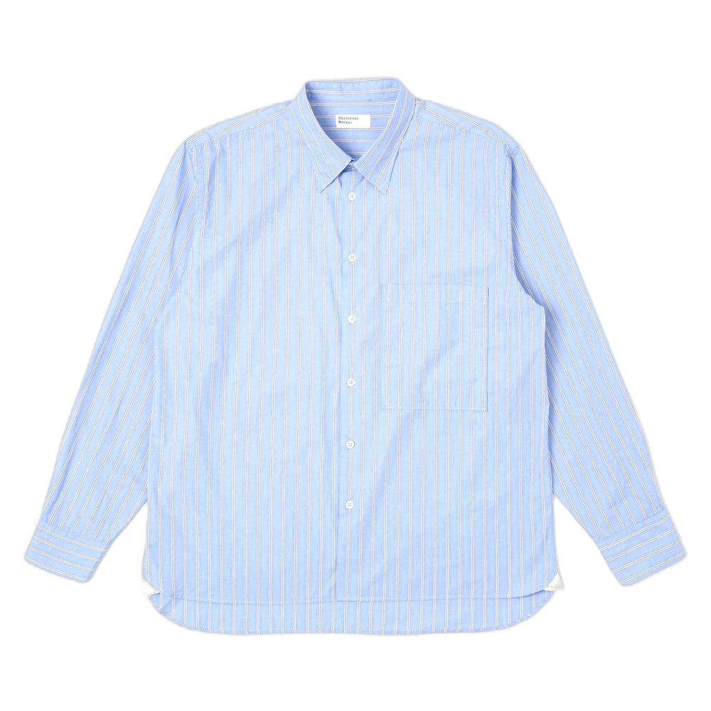 Camicia Universal Works Square Pocket Shirt Mc Stripe - Blue