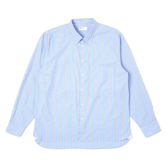 Camicia Universal Works Square Pocket Shirt Mc Stripe - Blue - Camicie di Universal Works | Francis Concept