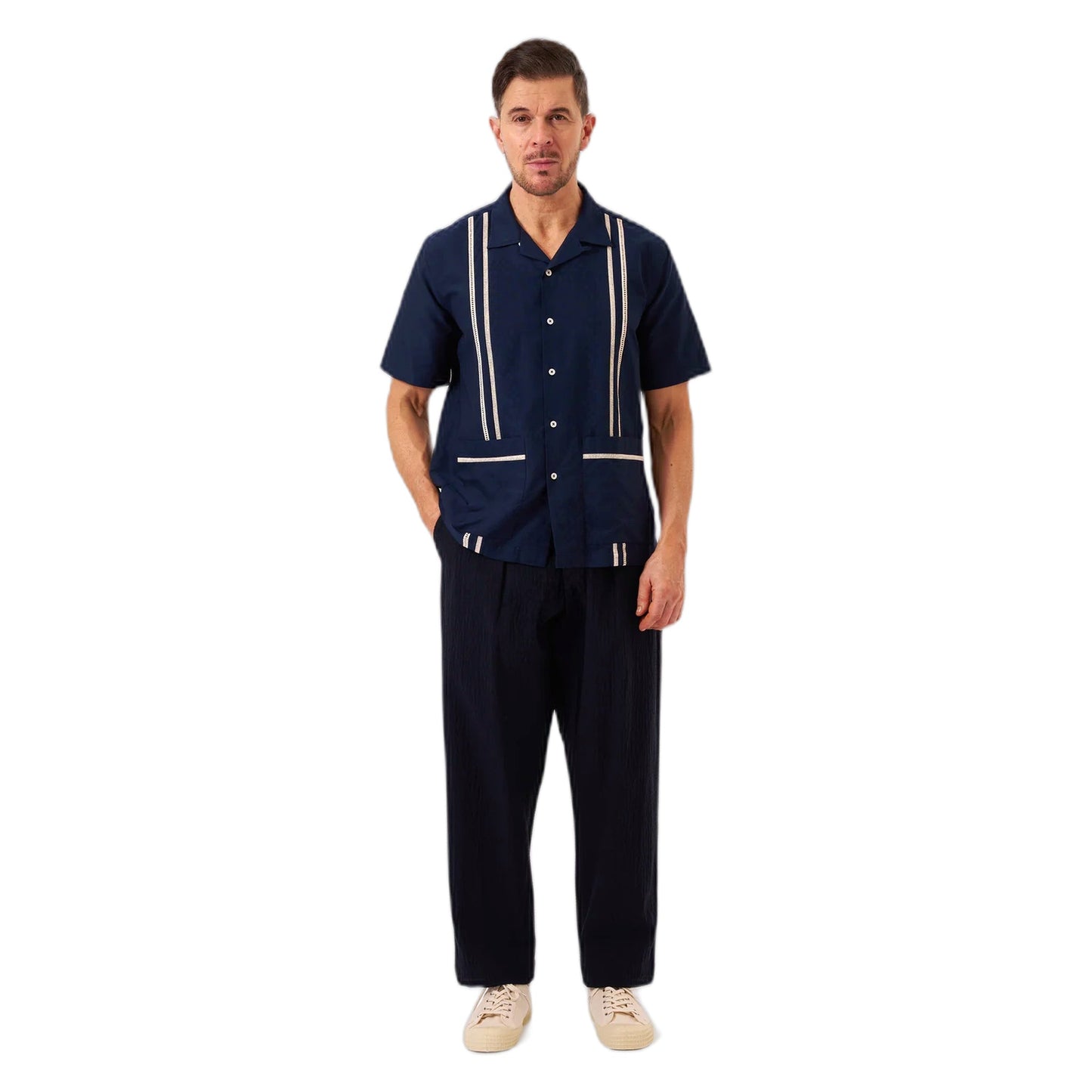 Camicia Universal Works Tropicana Shirt Classic Oxford - Navy