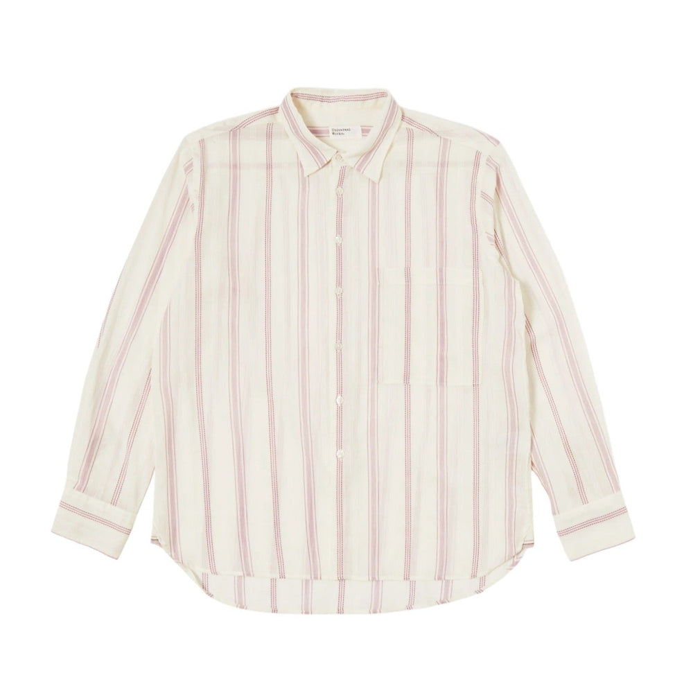 Camicia Uomo Universal Works Hendrix Curry Stripe Square Pocket Shirt - Bianco - Camicie di Universal Works | Francis Concept