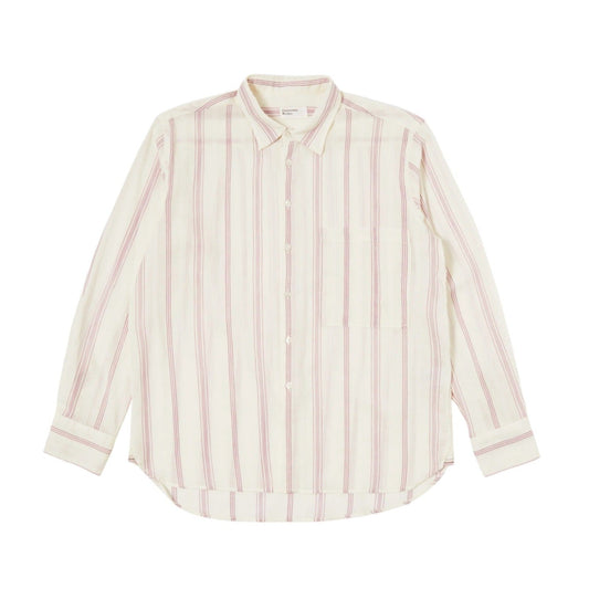Camicia Uomo Universal Works Hendrix Curry Stripe Square Pocket Shirt - Bianco - Camicie di Universal Works | Francis Concept