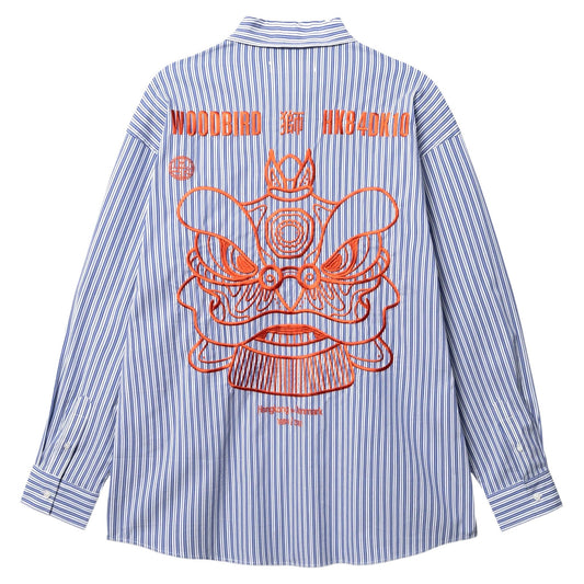 Camicia Woodbird WBBrooks Lion Shirt - Light Blue-Francis Concept