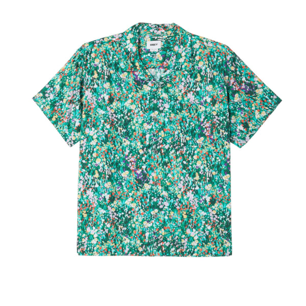 Camicia Uomo Obey Garden Woven Shirt - Verde Francis Concept