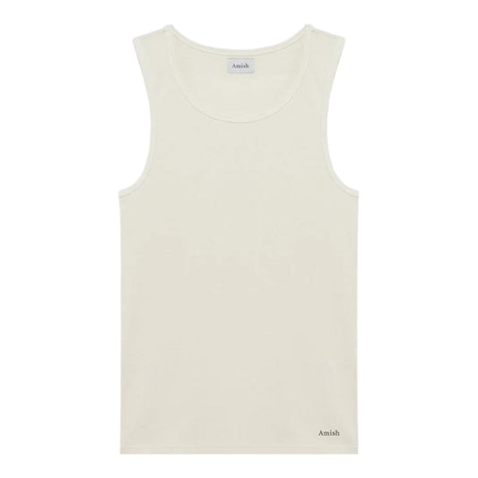 Canotta Amish Rib Micro Logo - Off White - T-Shirt di Amish | Francis Concept