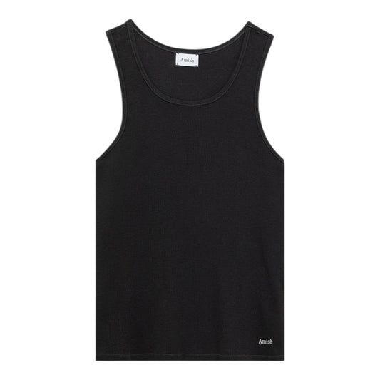 Canotta Amish Rib Micro Logo - Washed Black - T-Shirt di Amish | Francis Concept