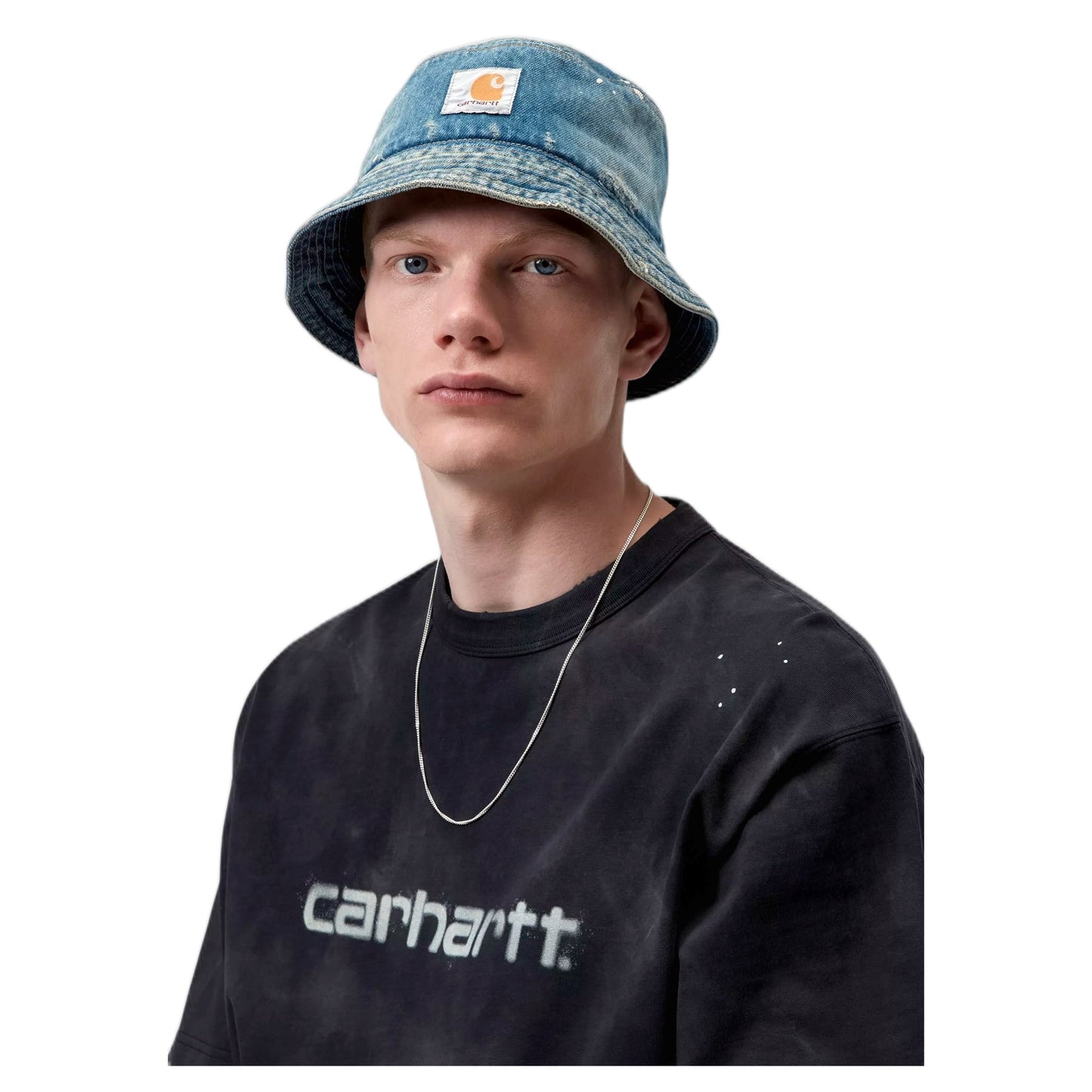 Cappello Carhartt Wip Belmar Bucket Hat - Blue destroy wash, splatter
