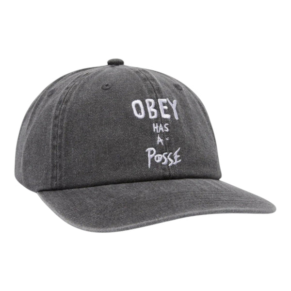 Cappello Obey Pigment Posse 6 Panel Snapback - Black - Cappelli di Obey | Francis Concept