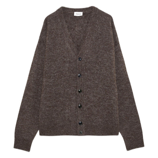 Cardigan Amish Over Alpaca Melange - Marrone - Maglieria di Amish | Francis Concept