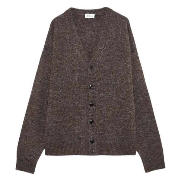 Cardigan Amish Over Alpaca Melange - Marrone - Maglieria di Amish | Francis Concept