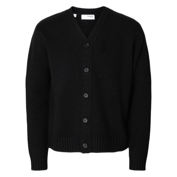 Cardigan Selected Homme LS Knit Relaxed Cardigan - Black - Maglieria di Selected Homme | Francis Concept