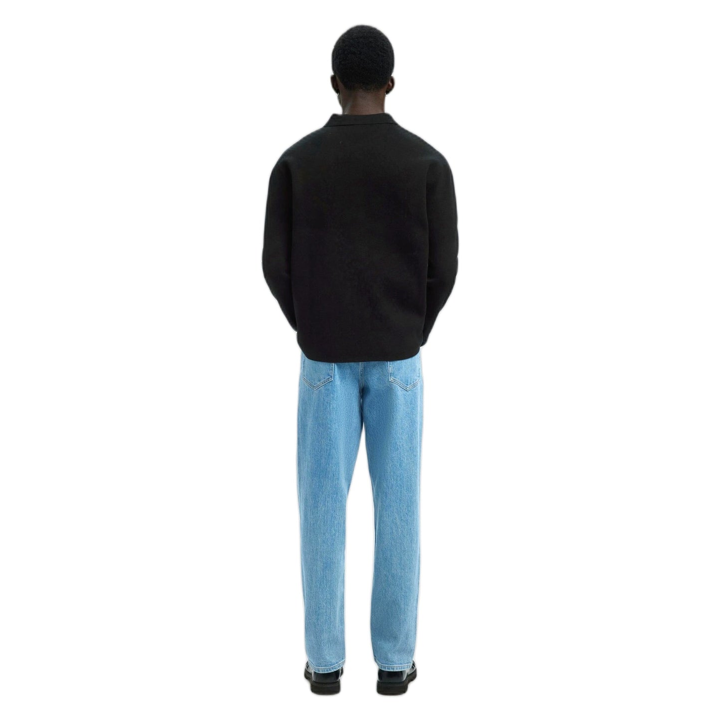 Cardigan Selected Homme Mike Light Relaxed Polo Cardigan - Nero - Maglieria di Selected Homme | Francis Concept