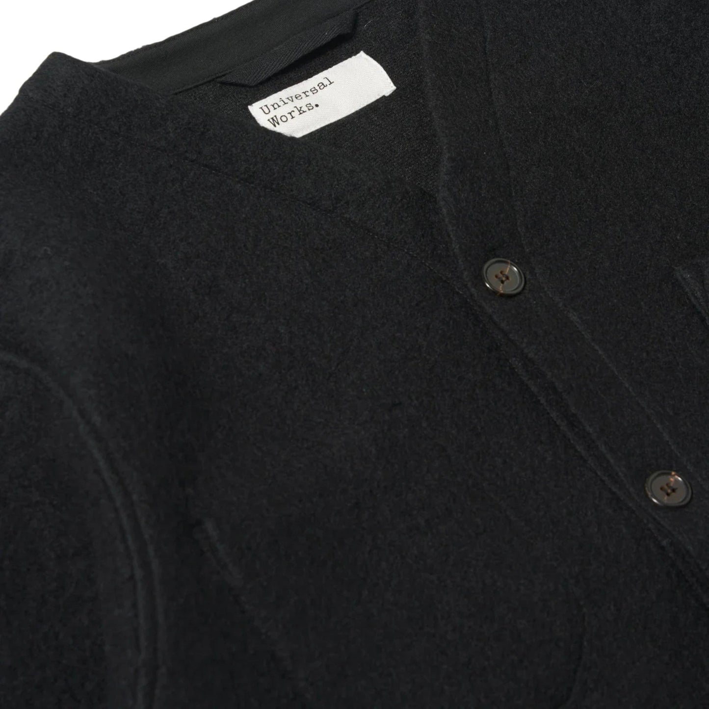 Cardigan Universal Works Wool Fleece - Black - Giacca di Universal Works | Francis Concept