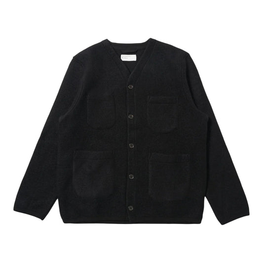 Cardigan Universal Works Wool Fleece - Black - Giacca di Universal Works | Francis Concept