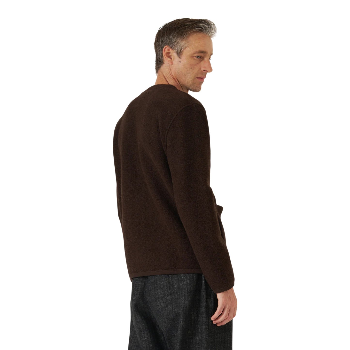 Cardigan Universal Works Wool Fleece - Brown - Giacca di Universal Works | Francis Concept