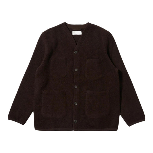 Cardigan Universal Works Wool Fleece - Brown - Giacca di Universal Works | Francis Concept