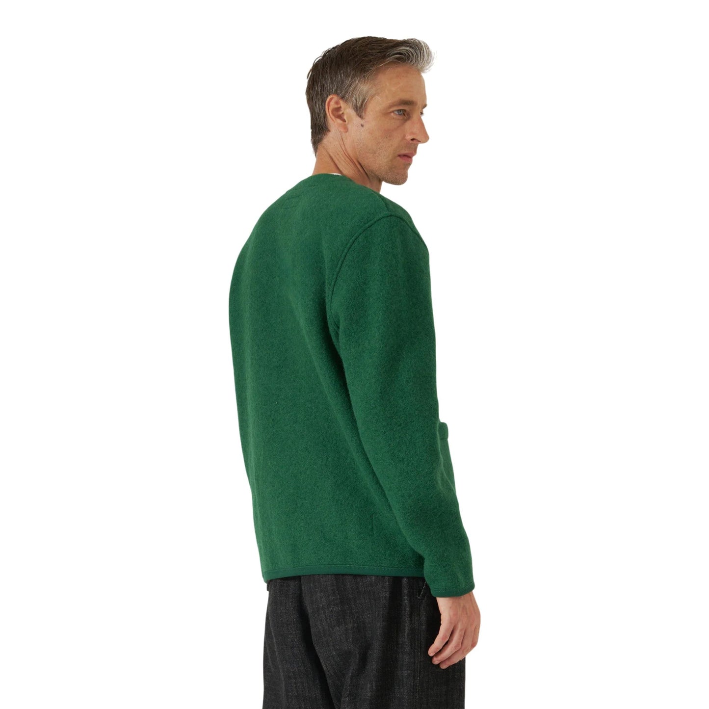 Cardigan Universal Works Wool Fleece - Green - Giacca di Universal Works | Francis Concept