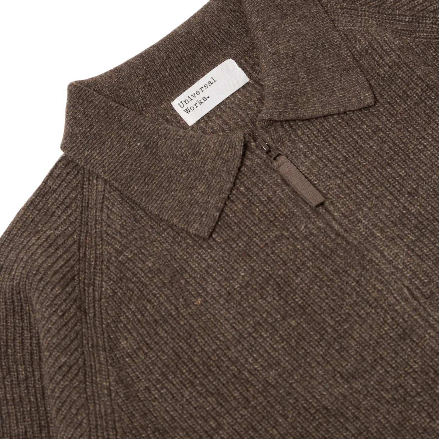 Cardigan Universal Works Zip Cardigan Eco Wool - Brown - Maglieria di Universal Works | Francis Concept