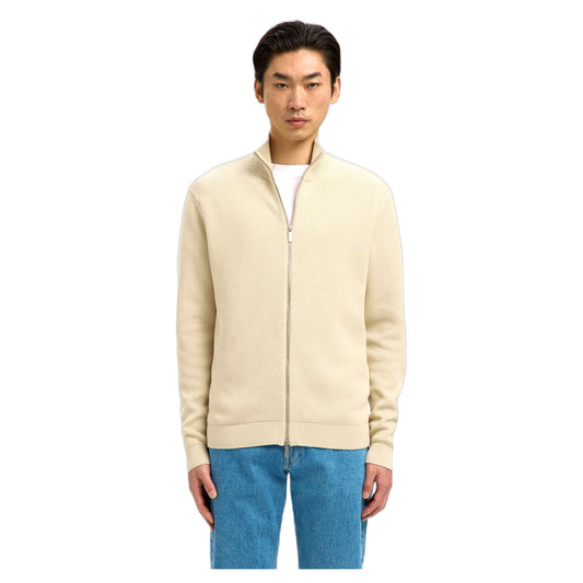 Cardigan Zip Selected Homme LS Knit Structure Full Zip In Cotone - Beige - Maglieria di Selected Homme | Francis Concept