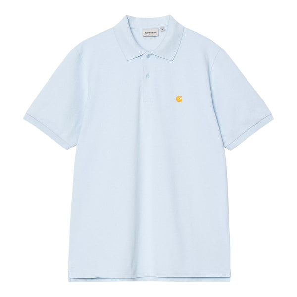 Carhartt Wip Chase Pique Polo - Air Sky / Gold - Polo di Carhartt Wip | Francis Concept