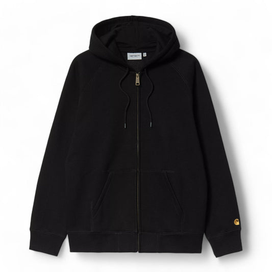 Carhartt Wip Hooded Chase Jacket - Black / Gold - Felpe di Carhartt Wip | Francis Concept