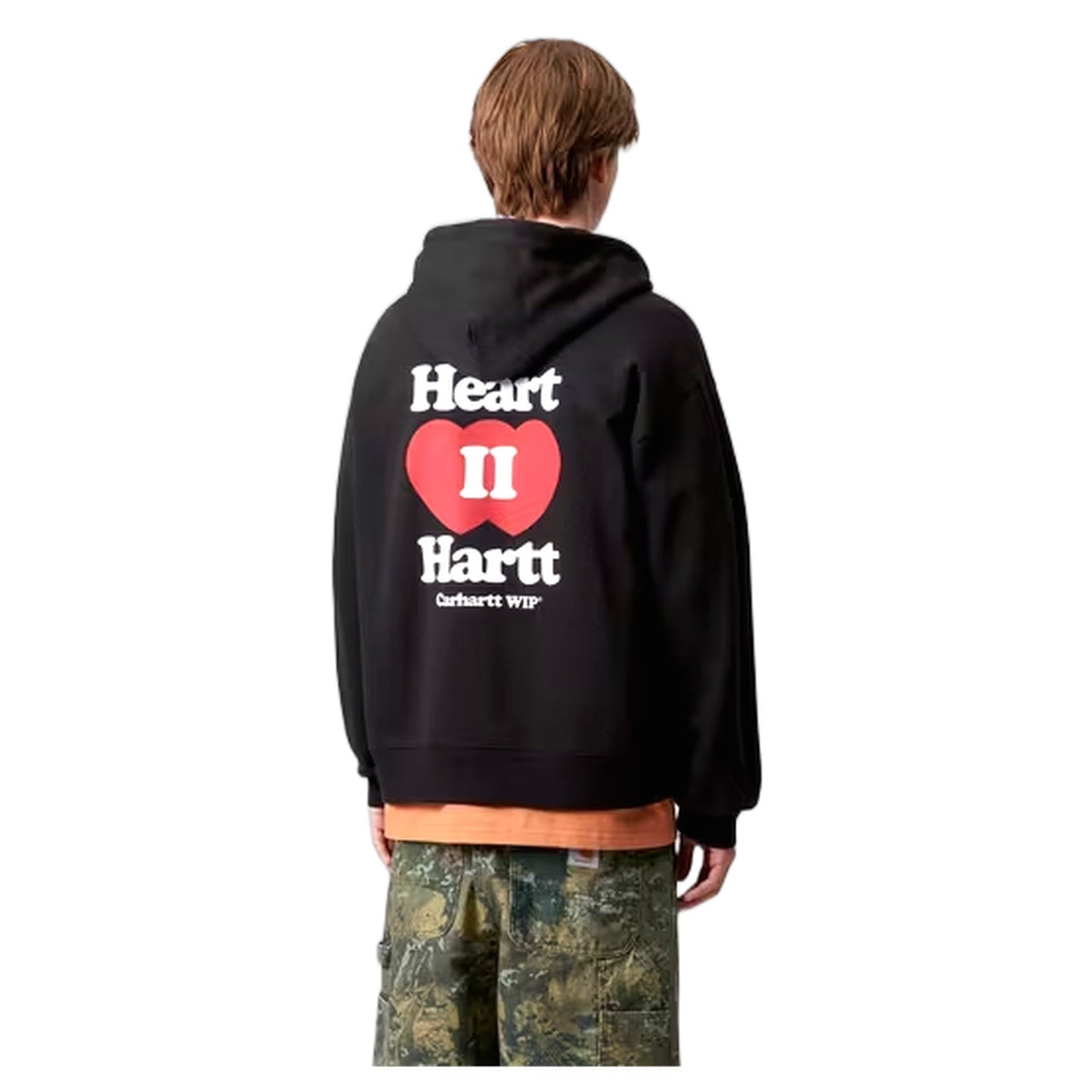 Carhartt Wip Hooded Heart II Hartt Sweat Jacket - Black - Felpe di Carhartt Wip | Francis Concept