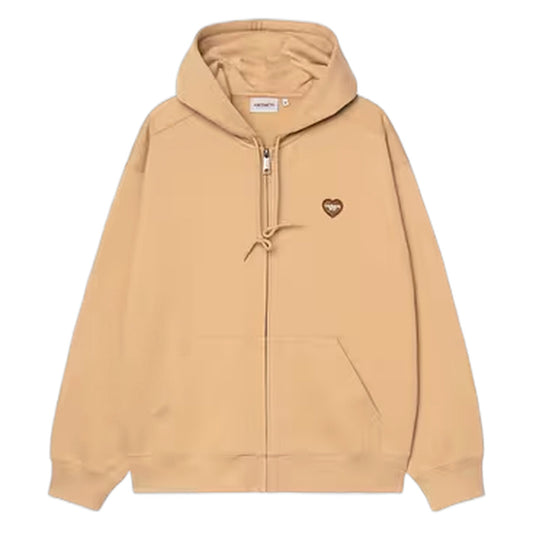Carhartt Wip Hooded Heart II Hartt Sweat Jacket - Dusty H Brown - Felpe di Carhartt Wip | Francis Concept