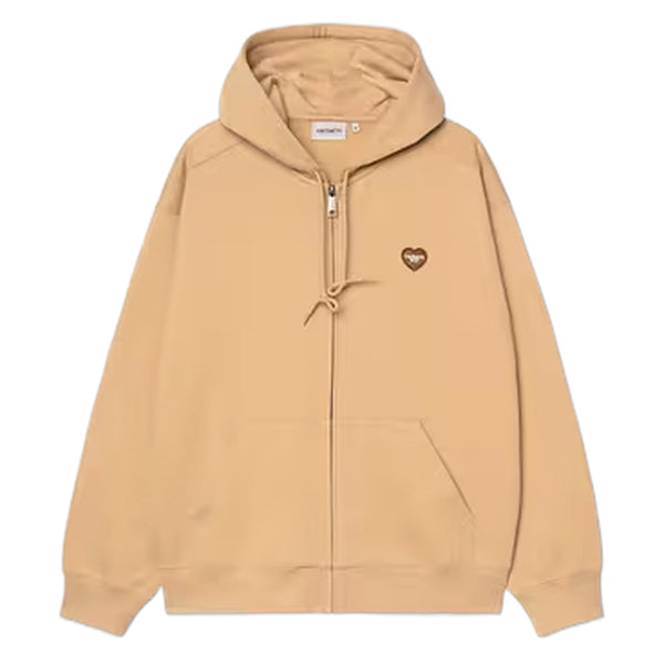 Carhartt Wip Hooded Heart II Hartt Sweat Jacket - Dusty H Brown - Felpe di Carhartt Wip | Francis Concept