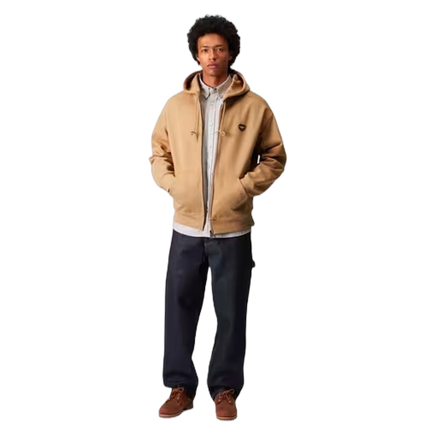 Carhartt Wip Hooded Heart II Hartt Sweat Jacket - Dusty H Brown - Felpe di Carhartt Wip | Francis Concept