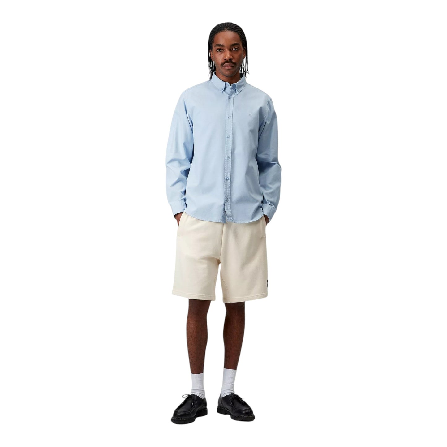 Carhartt Wip L/S Bolton Shirt - Air Sky Garment Dyed - Camicie di Carhartt Wip | Francis Concept