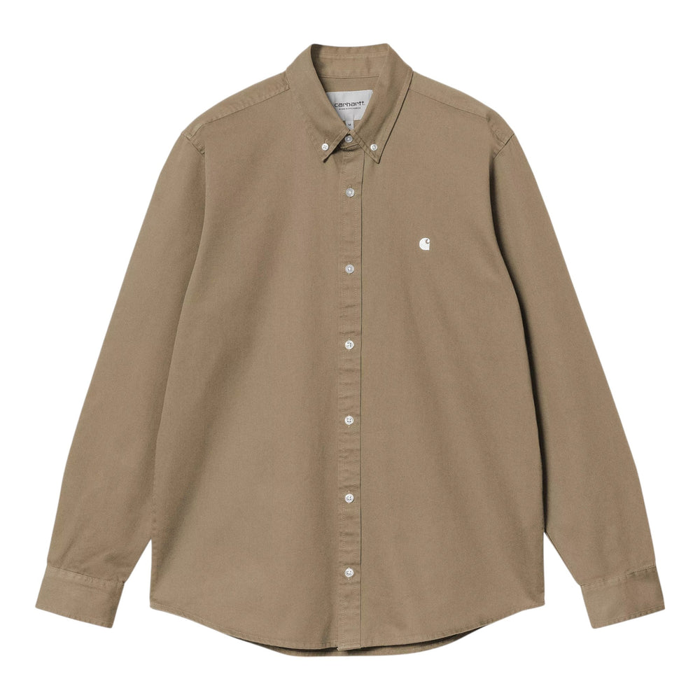 Carhartt Wip L/S Madison Shirt - Leather / White - Camicie di Carhartt Wip | Francis Concept