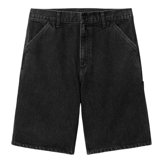 Carhartt Wip Single Knee Short - Black Stone Washed - Bermuda di Carhartt Wip | Francis Concept