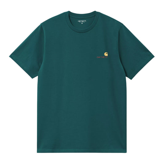 Carhartt Wip S/S American Script T-Shirt - Malachite - T-Shirt di Carhartt Wip | Francis Concept