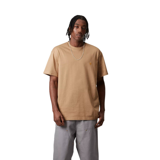 Carhartt Wip S/S Chase T-Shirt - Dusty H Brown - T-Shirt di Carhartt Wip | Francis Concept