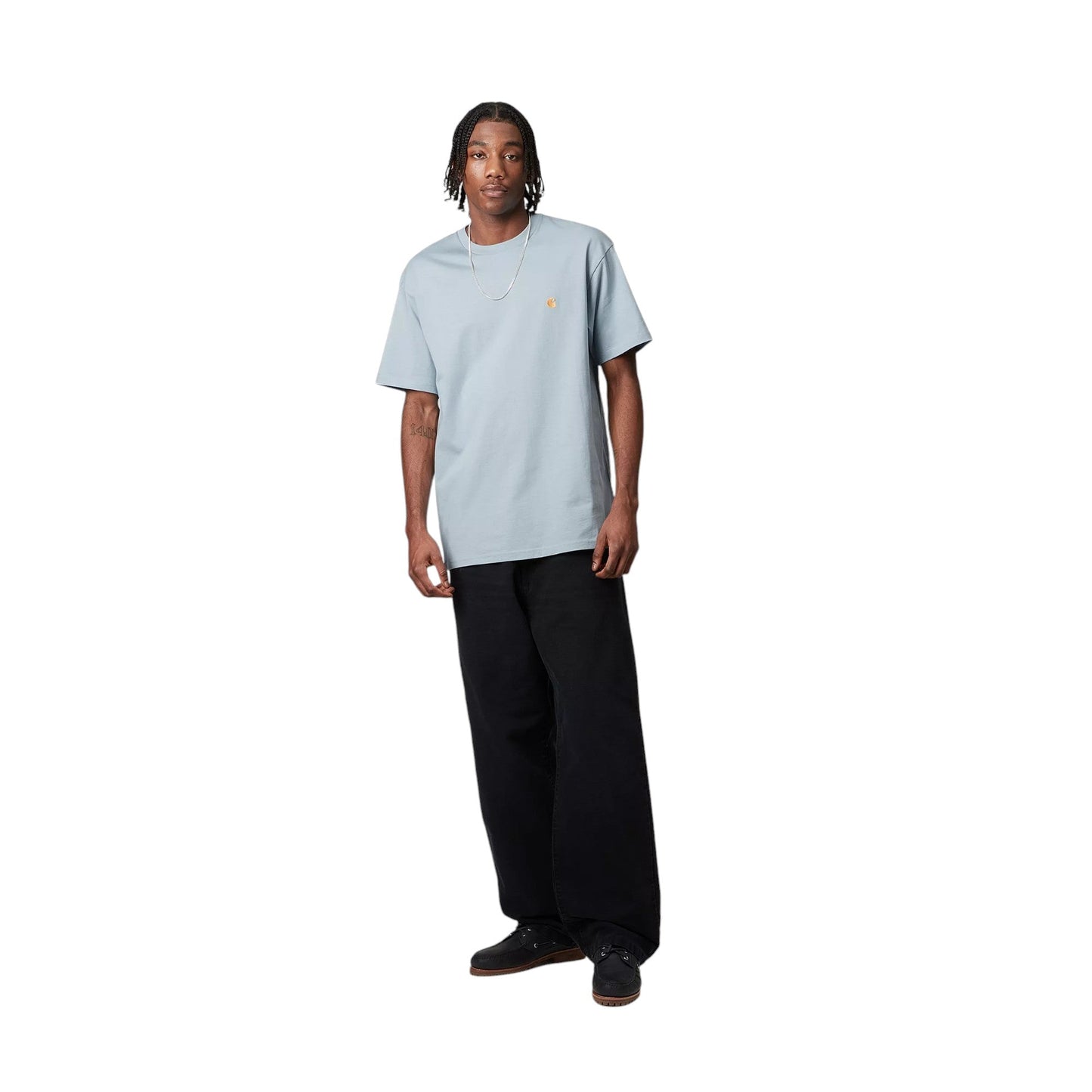 Carhartt Wip S/S Chase T-Shirt - Frosted Blue - T-Shirt di Carhartt Wip | Francis Concept