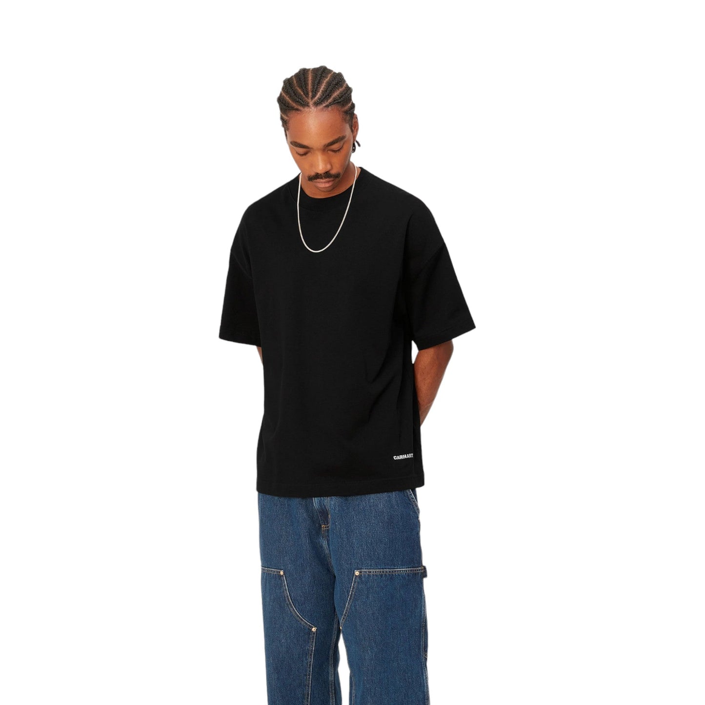 Carhartt Wip S/S Link Script T-Shirt - Black / White - T-Shirt di Carhartt Wip | Francis Concept