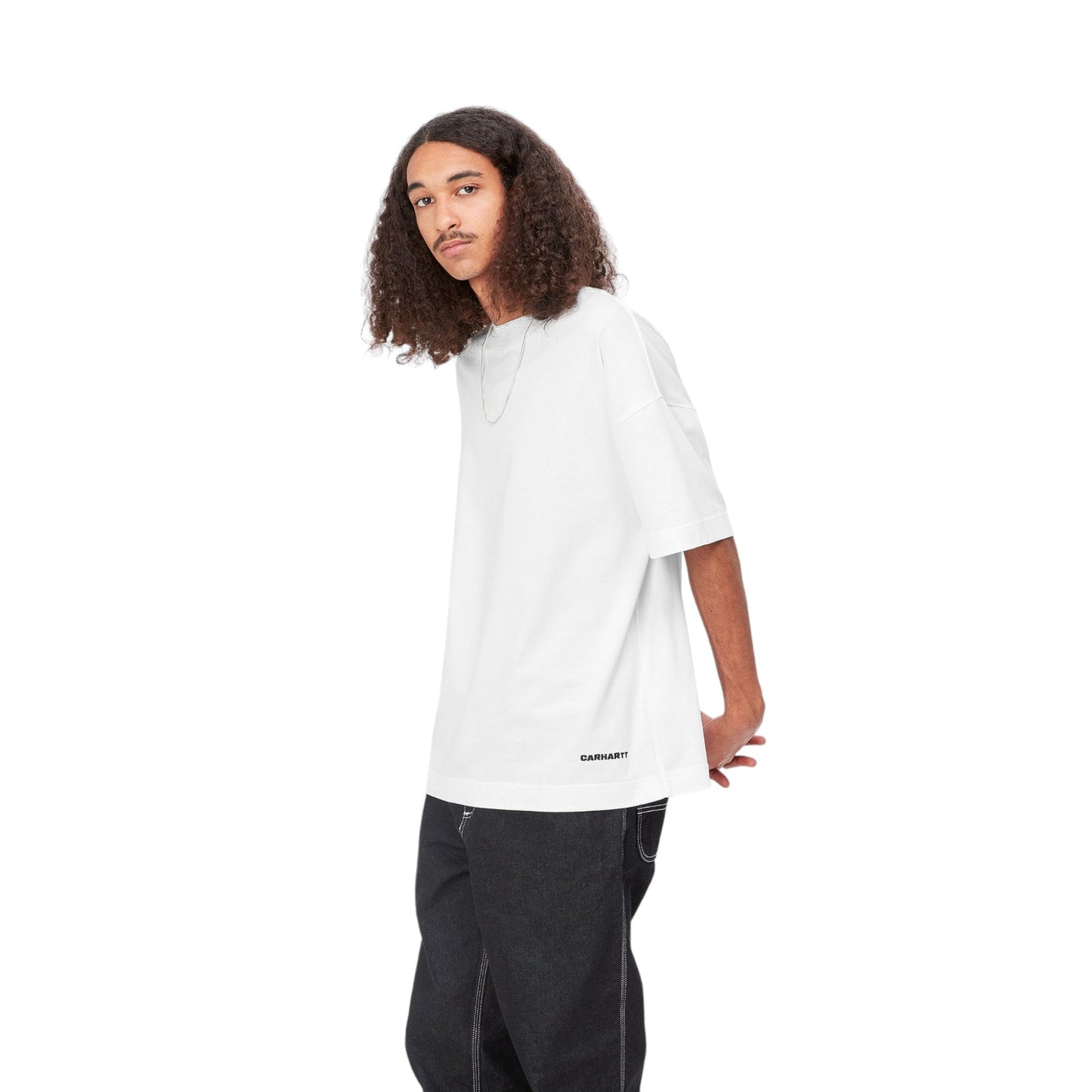 Carhartt Wip S/S Link Script T-Shirt - White / Black - T-Shirt di Carhartt Wip | Francis Concept