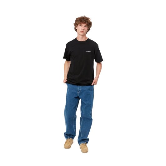 Carhartt Wip S/S Script Embroidery T-Shirt - Black / White - T-Shirt di Carhartt Wip | Francis Concept