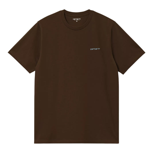 Carhartt Wip S/S Script Embroidery T-Shirt - Liberica / Air Sky - T-Shirt di Carhartt Wip | Francis Concept