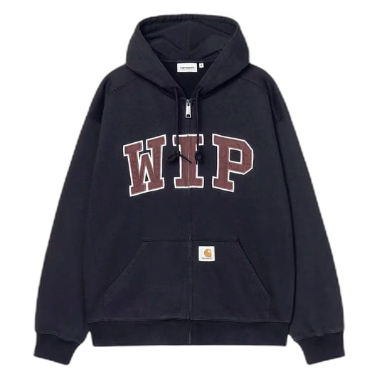 Felpa Carhartt Wip Hooded WIP Sweat Jacket - Dark Navy Stone Washed