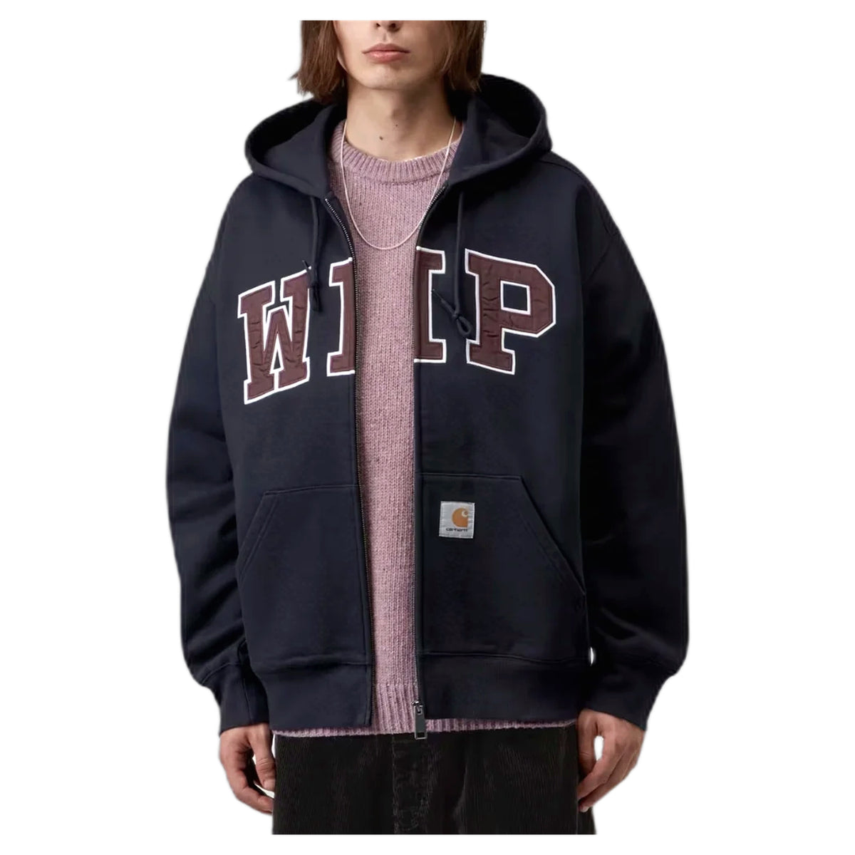 Felpa Carhartt Wip Hooded WIP Sweat Jacket - Dark Navy Stone Washed