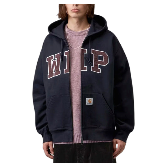 Felpa Carhartt Wip Hooded WIP Sweat Jacket - Dark Navy Stone Washed